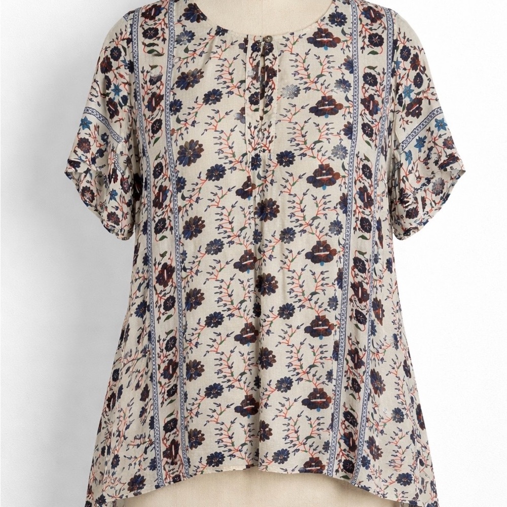 Lucky Brand Multicolor Floral Blouse Large